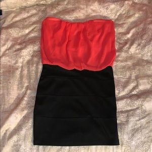 Pink and black dress